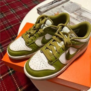 Nike Kids Olive Green and White Sneakers